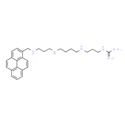 ChemSpider 2D Image | 1-(3-{[4-({3-[(1-Pyrenylmethyl)amino]propyl}amino)butyl]amino}propyl)guanidine | C28H38N6