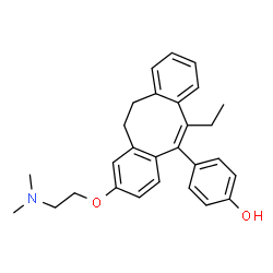 ChemSpider 2D Image | 4-{2-[2-(Dimethylamino)ethoxy]-6-ethyl-11,12-dihydrodibenzo[a,e][8]annulen-5-yl}phenol | C28H31NO2