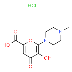 ChemSpider 2D Image | 5-Hydroxy-6-(4-methyl-1-piperazinyl)-4-oxo-4H-pyran-2-carboxylic acid hydrochloride (1:1) | C11H15ClN2O5