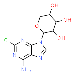 ChemSpider 2D Image | 2-Chloro-9-pentopyranosyl-9H-purin-6-amine | C10H12ClN5O4
