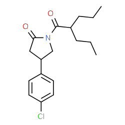 ChemSpider 2D Image | 4-(4-Chlorophenyl)-1-(2-propylpentanoyl)-2-pyrrolidinone | C18H24ClNO2