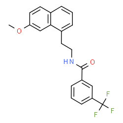 ChemSpider 2D Image | N-[2-(7-Methoxy-1-naphthyl)ethyl]-3-(trifluoromethyl)benzamide | C21H18F3NO2