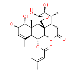 ChemSpider 2D Image | (1alpha,2alpha,6alpha,11beta,12alpha)-1,2,11,12-Tetrahydroxy-16-oxo-11,20-epoxypicras-3-en-6-yl 3-methyl-2-butenoate | C25H34O9