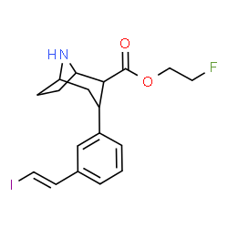 ChemSpider 2D Image | 2-Fluoroethyl 3-{3-[(E)-2-iodovinyl]phenyl}-8-azabicyclo[3.2.1]octane-2-carboxylate | C18H21FINO2
