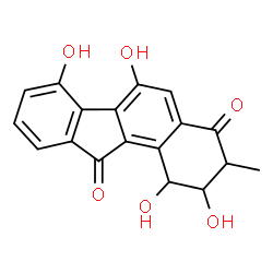 ChemSpider 2D Image | 1,2,6,7-Tetrahydroxy-3-methyl-2,3-dihydro-1H-benzo[a]fluorene-4,11-dione | C18H14O6