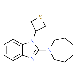 ChemSpider 2D Image | 2-(1-Azepanyl)-1-(3-thietanyl)-1H-benzimidazole | C16H21N3S
