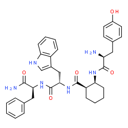 ChemSpider 2D Image | N-{[(1R,2S)-2-(L-Tyrosylamino)cyclohexyl]carbonyl}-L-tryptophyl-L-phenylalaninamide | C36H42N6O5