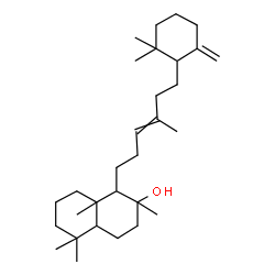 ChemSpider 2D Image | 1-[6-(2,2-Dimethyl-6-methylenecyclohexyl)-4-methyl-3-hexen-1-yl]-2,5,5,8a-tetramethyldecahydro-2-naphthalenol | C30H52O