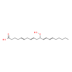 ChemSpider 2D Image | 11-Hydroperoxy-5,8,12,14-icosatetraenoic acid | C20H32O4