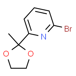 ChemSpider 2D Image | 2-Bromo-6-(2-methyl-1,3-dioxolan-2-yl)pyridine | C9H10BrNO2
