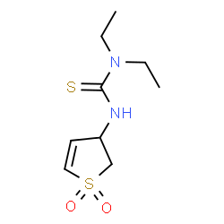 ChemSpider 2D Image | 3-(1,1-Dioxido-2,3-dihydro-3-thiophenyl)-1,1-diethylthiourea | C9H16N2O2S2