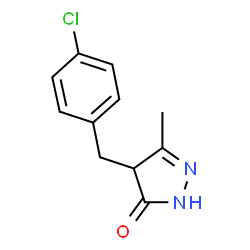 ChemSpider 2D Image | 4-(4-Chlorobenzyl)-5-methyl-2,4-dihydro-3H-pyrazol-3-one | C11H11ClN2O