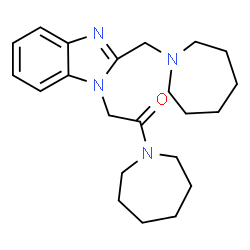 ChemSpider 2D Image | 1-(1-Azepanyl)-2-[2-(1-azepanylmethyl)-1H-benzimidazol-1-yl]ethanone | C22H32N4O