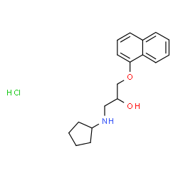 ChemSpider 2D Image | 1-(Cyclopentylamino)-3-(1-naphthyloxy)-2-propanol hydrochloride (1:1) | C18H24ClNO2