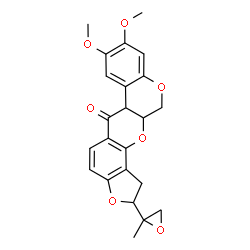 ChemSpider 2D Image | 8,9-Dimethoxy-2-(2-methyl-2-oxiranyl)-1,2,12,12a-tetrahydrochromeno[3,4-b]furo[2,3-h]chromen-6(6aH)-one | C23H22O7
