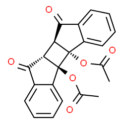 ChemSpider 2D Image | (5aR,5bR,10bR,10cR)-5,6-Dioxo-5,5a,5b,6-tetrahydroindeno[2',1':3,4]cyclobuta[1,2-a]indene-10b,10c-diyl diacetate | C22H16O6