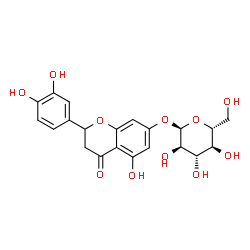 ChemSpider 2D Image | 2-(3,4-Dihydroxyphenyl)-5-hydroxy-4-oxo-3,4-dihydro-2H-chromen-7-yl alpha-D-glucopyranoside | C21H22O11