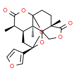 ChemSpider 2D Image | (3R,5S,6R,12S,16R)-3-(3-Furyl)-6,12,16-trimethyl-2,8,14,17-tetraoxapentacyclo[7.6.1.1~3,9~.0~1,12~.0~5,16~]heptadecane-7,13-dione | C20H22O7