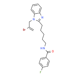 ChemSpider 2D Image | N-{5-[1-(2-Bromo-2-propen-1-yl)-1H-benzimidazol-2-yl]pentyl}-4-fluorobenzamide | C22H23BrFN3O