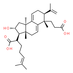 ChemSpider 2D Image | 2-[(2R,3R,3AR,6S,7S,9BR)-6-(2-CARBOXYETHYL)-2-HYDROXY-3A,6,9B-TRIMETHYL-7-(PROP-1-EN-2-YL)-1H,2H,3H,4H,7H,8H-CYCLOPENTA[A]NAPHTHALEN-3-YL]-6-METHYLHEPT-5-ENOIC ACID | C30H44O5