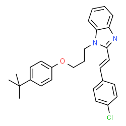 ChemSpider 2D Image | 1-[3-(4-tert-Butylphenoxy)propyl]-2-[(E)-2-(4-chlorophenyl)vinyl]-1H-benzimidazole | C28H29ClN2O