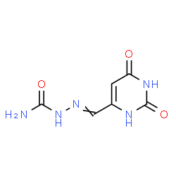 ChemSpider 2D Image | 2-[(2,6-Dioxo-1,2,3,6-tetrahydro-4-pyrimidinyl)methylene]hydrazinecarboxamide | C6H7N5O3