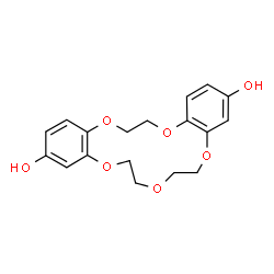 ChemSpider 2D Image | 6,7,9,10,17,18-Hexahydrodibenzo[b,h][1,4,7,10,13]pentaoxacyclopentadecine-3,13-diol | C18H20O7