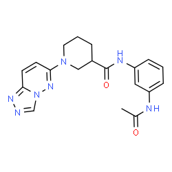 ChemSpider 2D Image | N-(3-Acetamidophenyl)-1-([1,2,4]triazolo[4,3-b]pyridazin-6-yl)-3-piperidinecarboxamide | C19H21N7O2