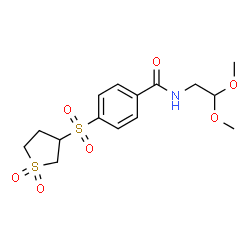 ChemSpider 2D Image | N-(2,2-Dimethoxyethyl)-4-[(1,1-dioxidotetrahydro-3-thiophenyl)sulfonyl]benzamide | C15H21NO7S2