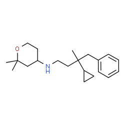 ChemSpider 2D Image | N-(3-Cyclopropyl-3-methyl-4-phenylbutyl)-2,2-dimethyltetrahydro-2H-pyran-4-amine | C21H33NO