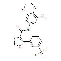 ChemSpider 2D Image | 5-[3-(Trifluoromethyl)phenyl]-N-(3,4,5-trimethoxyphenyl)-1,3-oxazole-4-carboxamide | C20H17F3N2O5