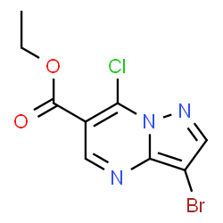 ChemSpider 2D Image | Ethyl 3-bromo-7-chloropyrazolo[1,5-a]pyrimidine-6-carboxylate | C9H7BrClN3O2