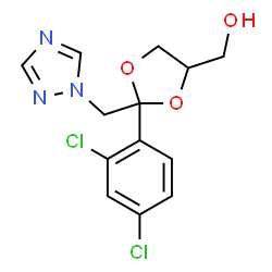ChemSpider 2D Image | [2-(2,4-Dichlorophenyl)-2-(1H-1,2,4-triazol-1-ylmethyl)-1,3-dioxolan-4-yl]methanol | C13H13Cl2N3O3