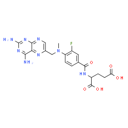 ChemSpider 2D Image | N-(4-{[(2,4-Diamino-6-pteridinyl)methyl](methyl)amino}-3-fluorobenzoyl)glutamic acid | C20H21FN8O5