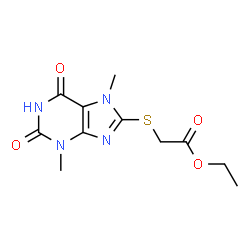 ChemSpider 2D Image | Ethyl [(3,7-dimethyl-2,6-dioxo-2,3,6,7-tetrahydro-1H-purin-8-yl)sulfanyl]acetate | C11H14N4O4S