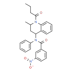 ChemSpider 2D Image | N-(1-Butyryl-2-methyl-1,2,3,4-tetrahydro-4-quinolinyl)-3-nitro-N-phenylbenzamide | C27H27N3O4