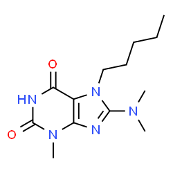 ChemSpider 2D Image | 8-(Dimethylamino)-3-methyl-7-pentyl-3,7-dihydro-1H-purine-2,6-dione | C13H21N5O2