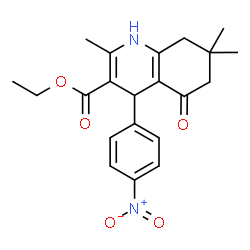 ChemSpider 2D Image | Ethyl 2,7,7-trimethyl-4-(4-nitrophenyl)-5-oxo-1,4,5,6,7,8-hexahydro-3-quinolinecarboxylate | C21H24N2O5