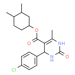 ChemSpider 2D Image | 3,4-Dimethylcyclohexyl 4-(4-chlorophenyl)-6-methyl-2-oxo-1,2,3,4-tetrahydro-5-pyrimidinecarboxylate | C20H25ClN2O3
