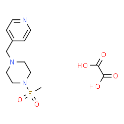 ChemSpider 2D Image | 1-(Methylsulfonyl)-4-(4-pyridinylmethyl)piperazine ethanedioate (1:1) | C13H19N3O6S