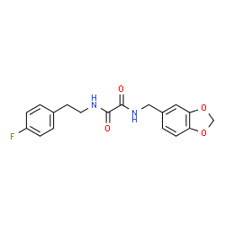 ChemSpider 2D Image | N-(1,3-Benzodioxol-5-ylmethyl)-N'-[2-(4-fluorophenyl)ethyl]ethanediamide | C18H17FN2O4