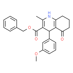 ChemSpider 2D Image | Benzyl 4-(3-methoxyphenyl)-2-methyl-5-oxo-1,4,5,6,7,8-hexahydro-3-quinolinecarboxylate | C25H25NO4