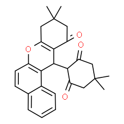 ChemSpider 2D Image | 2-(9,9-Dimethyl-11-oxo-8,10,11,12-tetrahydro-9H-benzo[a]xanthen-12-yl)-5,5-dimethyl-1,3-cyclohexanedione | C27H28O4