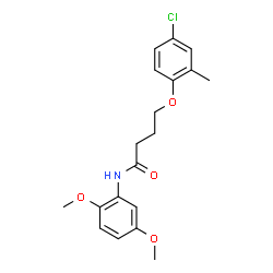 ChemSpider 2D Image | 4-(4-Chloro-2-methylphenoxy)-N-(2,5-dimethoxyphenyl)butanamide | C19H22ClNO4