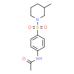 ChemSpider 2D Image | N-{4-[(3-Methyl-1-piperidinyl)sulfonyl]phenyl}acetamide | C14H20N2O3S