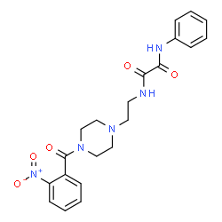 ChemSpider 2D Image | N-{2-[4-(2-Nitrobenzoyl)-1-piperazinyl]ethyl}-N'-phenylethanediamide | C21H23N5O5