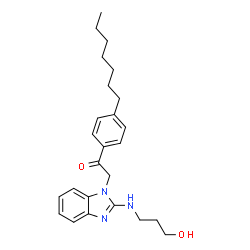ChemSpider 2D Image | 1-(4-Heptylphenyl)-2-{2-[(3-hydroxypropyl)amino]-1H-benzimidazol-1-yl}ethanone | C25H33N3O2