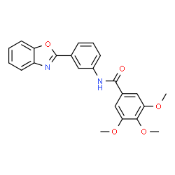 ChemSpider 2D Image | N-[3-(1,3-Benzoxazol-2-yl)phenyl]-3,4,5-trimethoxybenzamide | C23H20N2O5