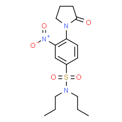 ChemSpider 2D Image | 3-Nitro-4-(2-oxo-1-pyrrolidinyl)-N,N-dipropylbenzenesulfonamide | C16H23N3O5S