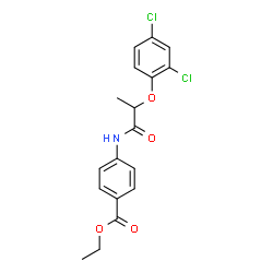 ChemSpider 2D Image | ethyl 4-[2-(2,4-dichlorophenoxy)propanamido]benzoate | C18H17Cl2NO4